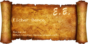 Eicher Bence névjegykártya